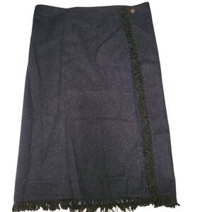 Vintage Dubarry of Ireland wool skirt w fringe one size